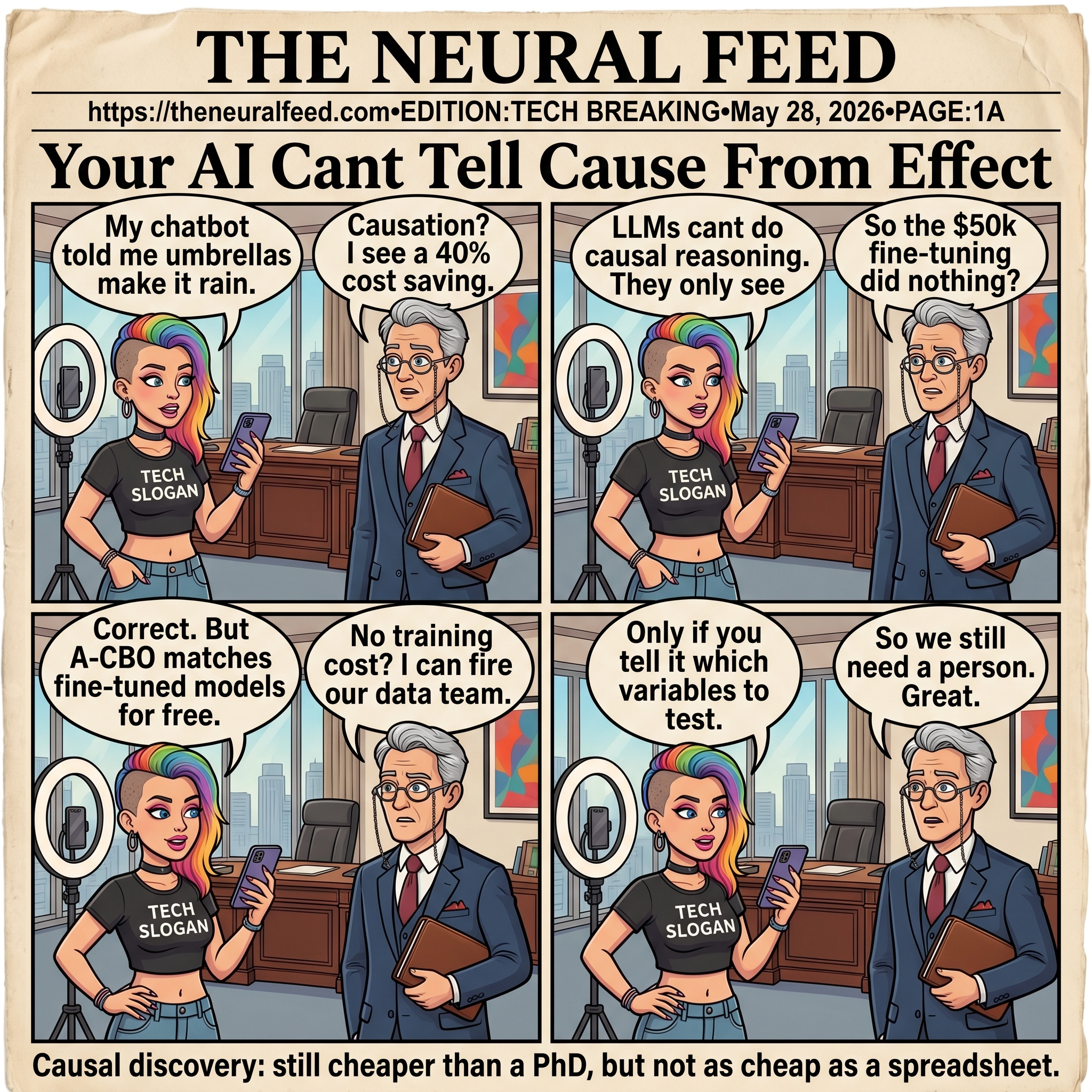 Your AI Can't Tell Cause From Effect