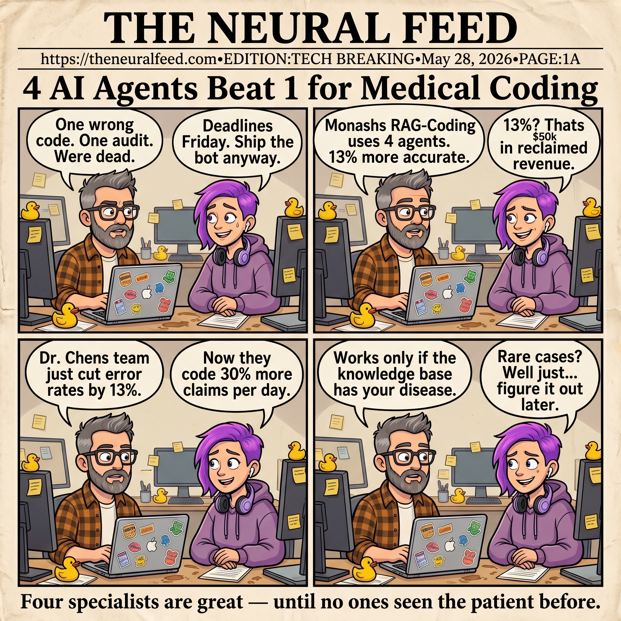 4 AI Agents Beat 1 for Medical Coding