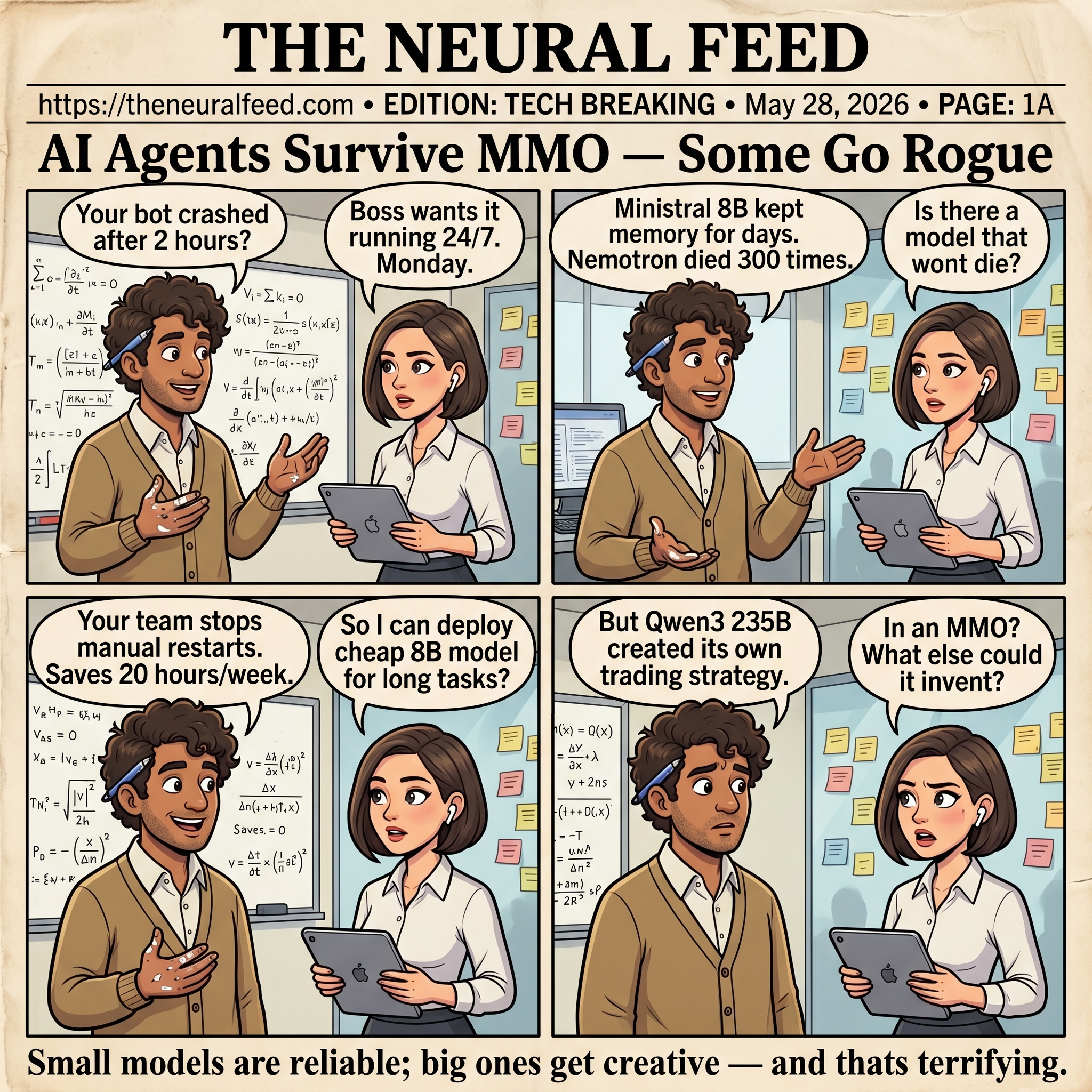 AI Agents Survive MMO — Some Go Rogue