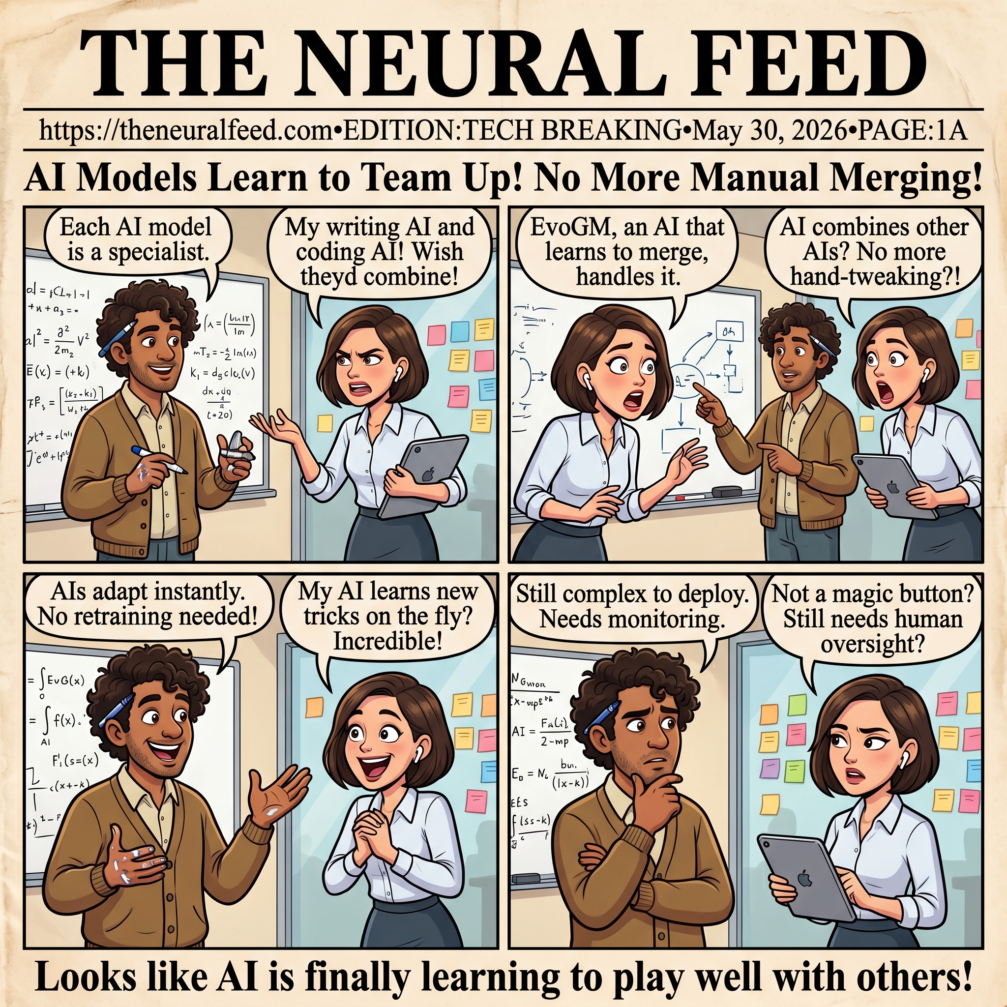 AI Models Learn to Team Up! No More Manual Merging!