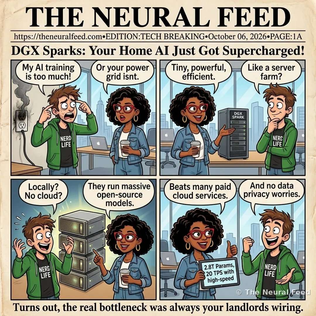 DGX Sparks: Your Home AI Just Got Supercharged! – Neural Toons comic