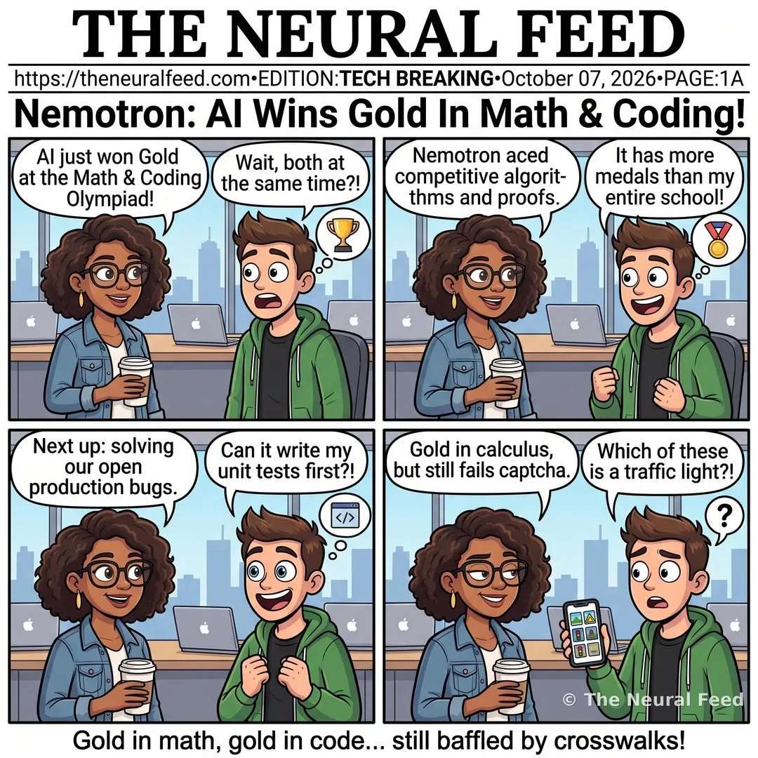 Nemotron: AI Wins Gold In Math & Coding! – Neural Toons comic