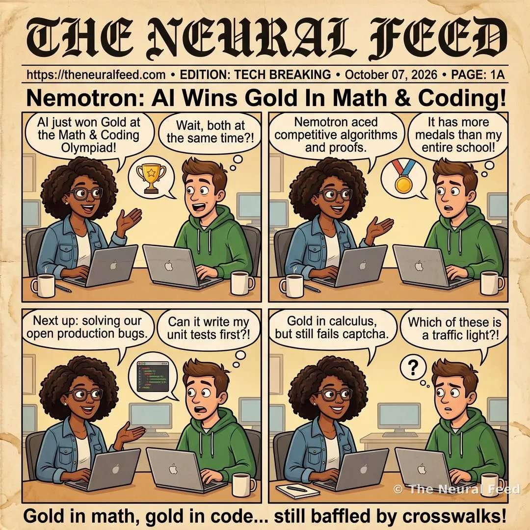 Nemotron: AI Wins Gold In Math & Coding! – Neural Toons comic