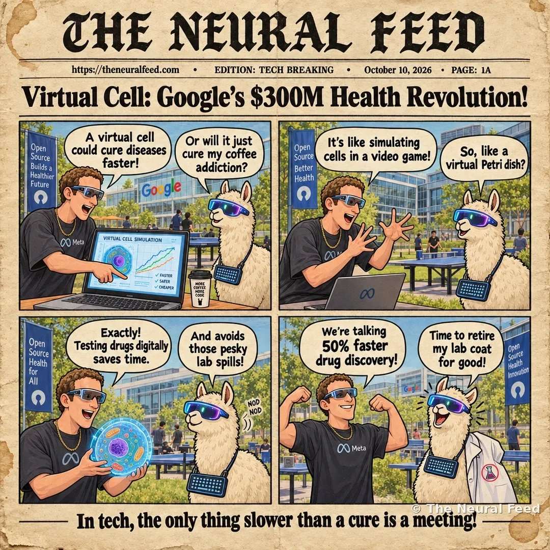Virtual Cell: Google's $300M Health Revolution! – Neural Toons comic