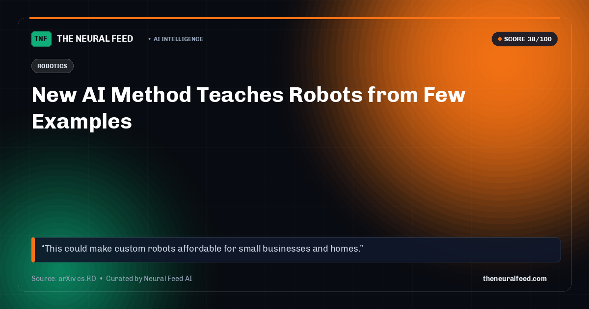 New AI Method Teaches Robots from Few Examples