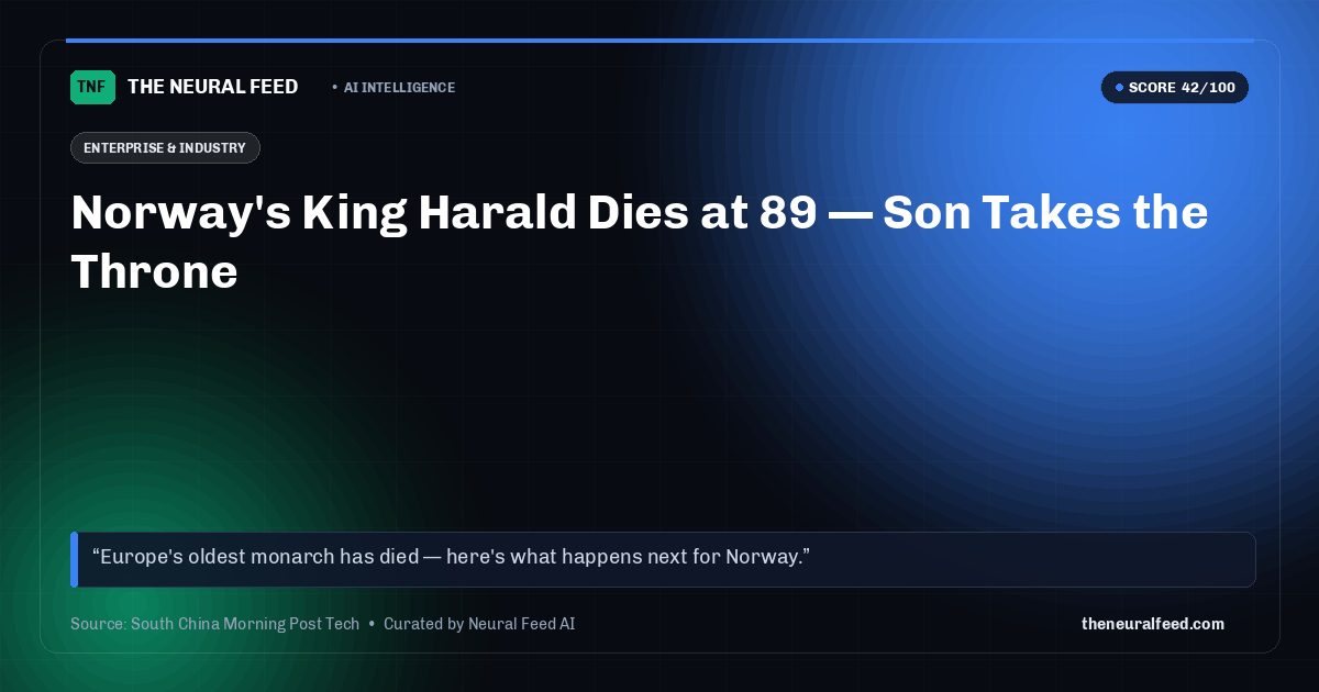 Norway's King Harald Dies at 89 — Son Takes the Throne