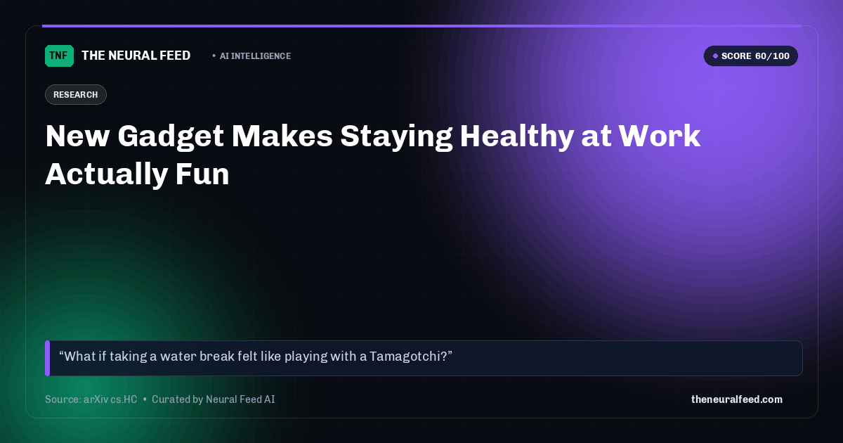 New Gadget Makes Staying Healthy at Work Actually Fun