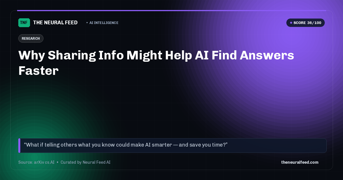 Why Sharing Info Might Help AI Find Answers Faster