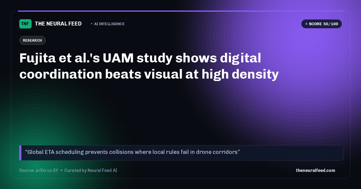 Fujita et al.'s UAM study shows digital coordination beats visual at high density