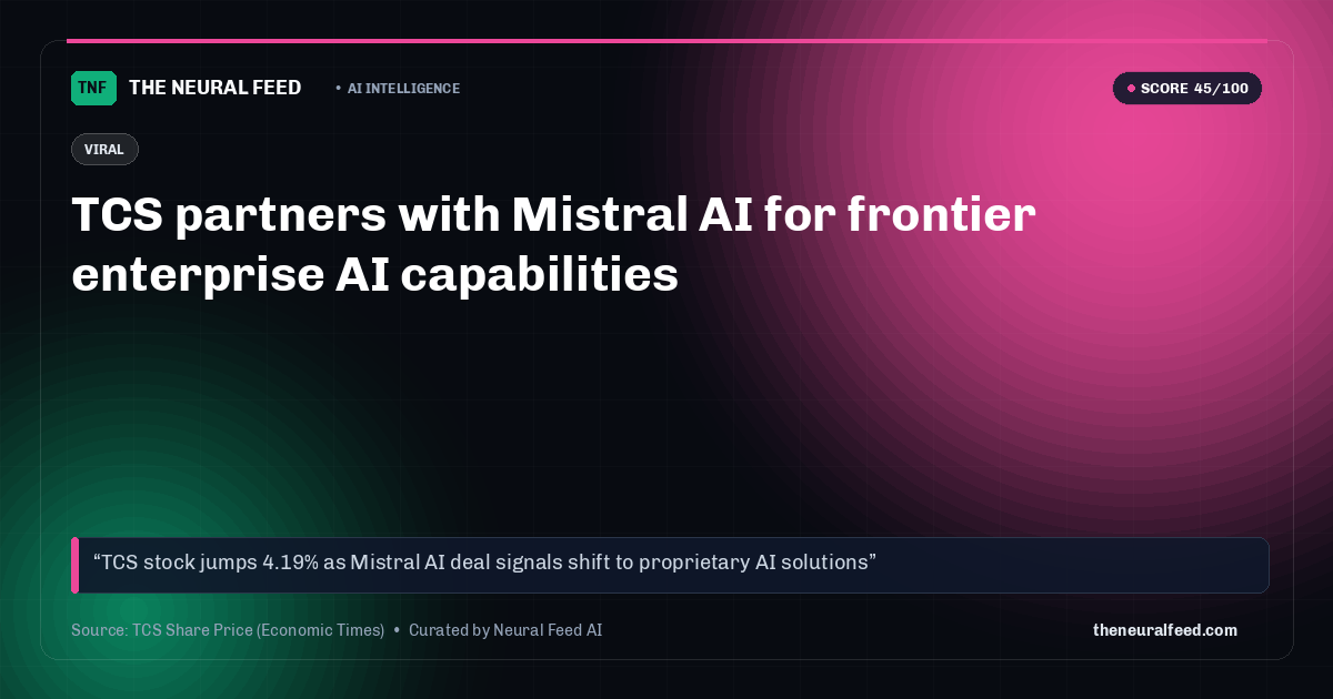 TCS partners with Mistral AI for frontier enterprise AI capabilities