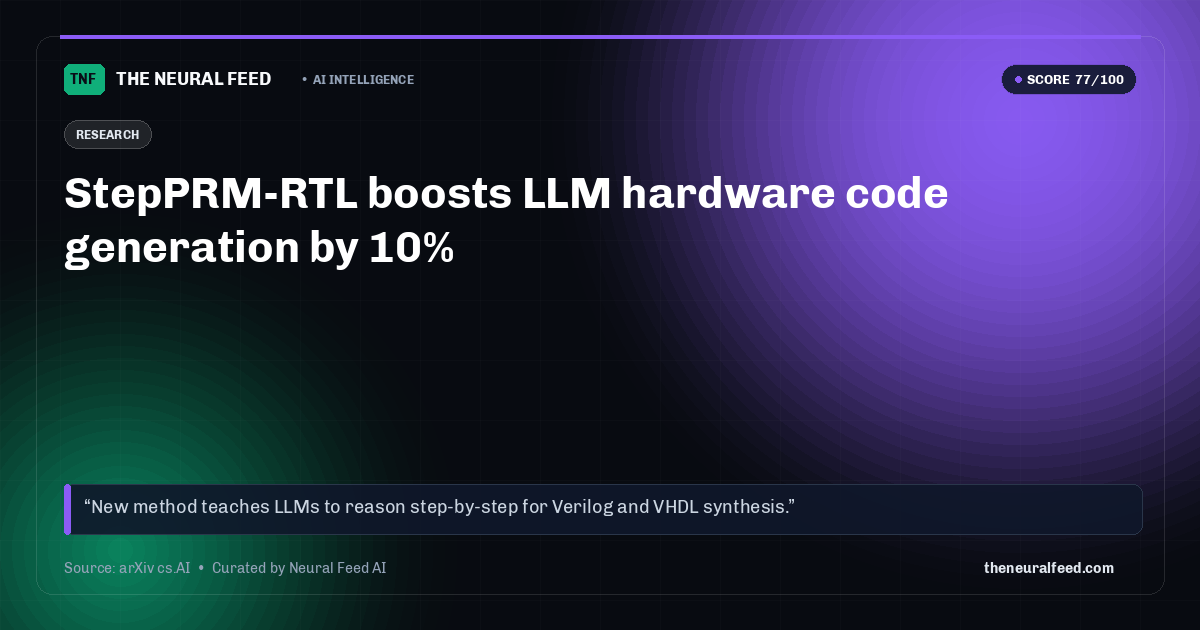 StepPRM-RTL boosts LLM hardware code generation by 10%