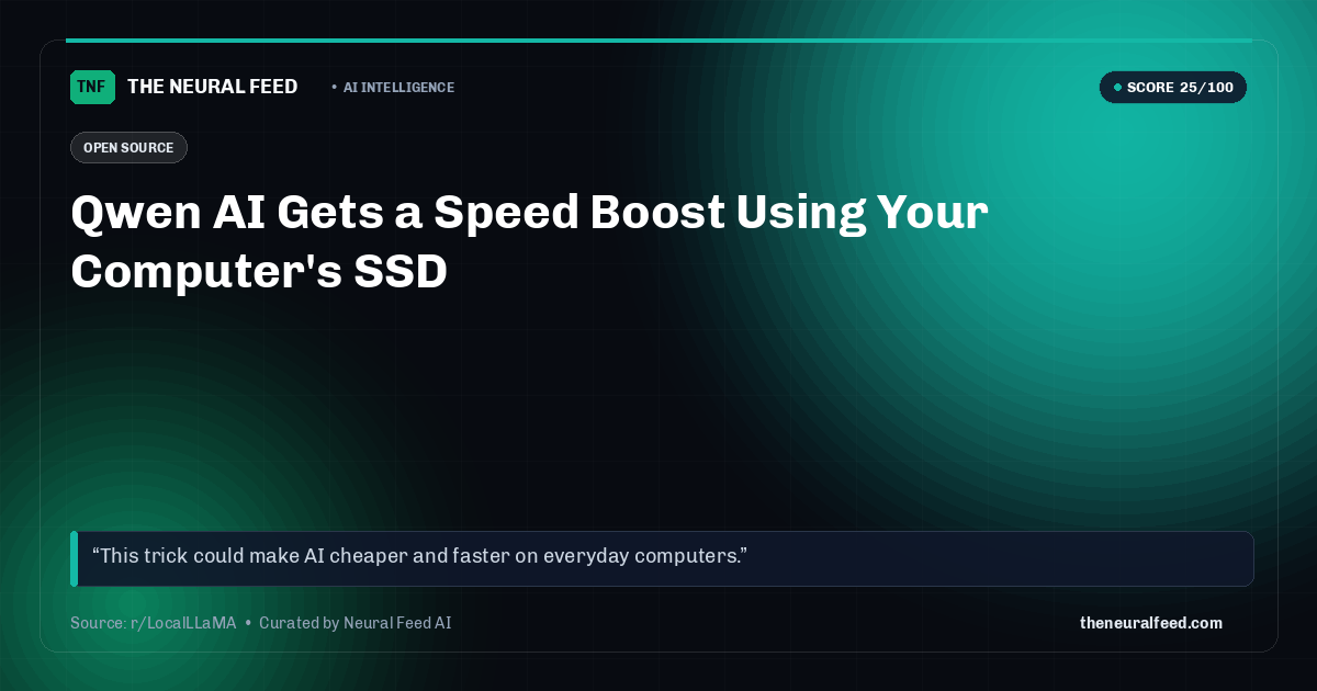 Qwen AI Gets a Speed Boost Using Your Computer's SSD