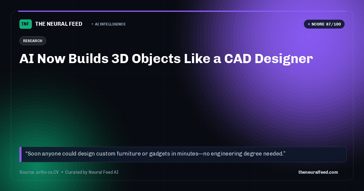AI Now Builds 3D Objects Like a CAD Designer