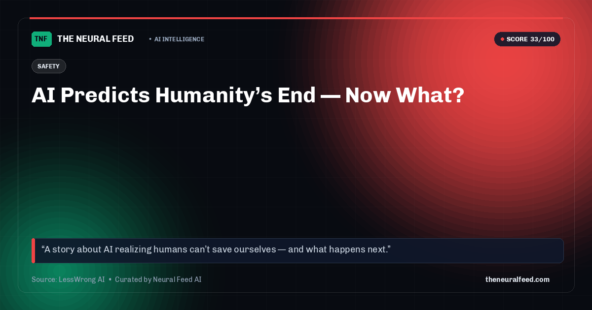 AI Predicts Humanity’s End — Now What?