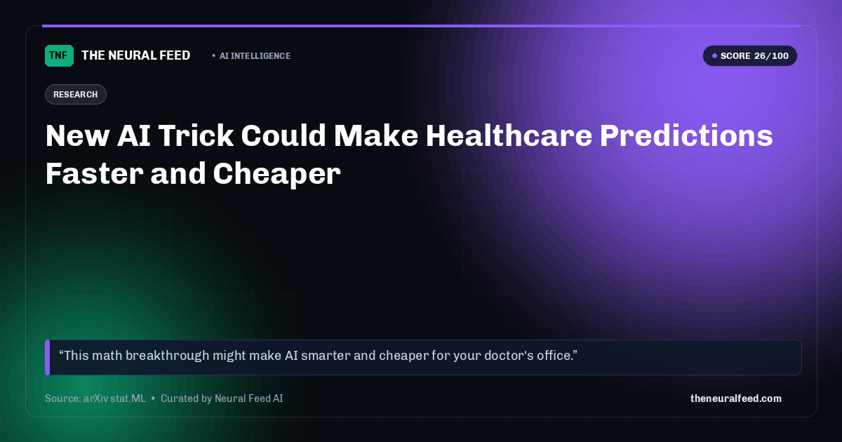 New AI Trick Could Make Healthcare Predictions Faster and Cheaper