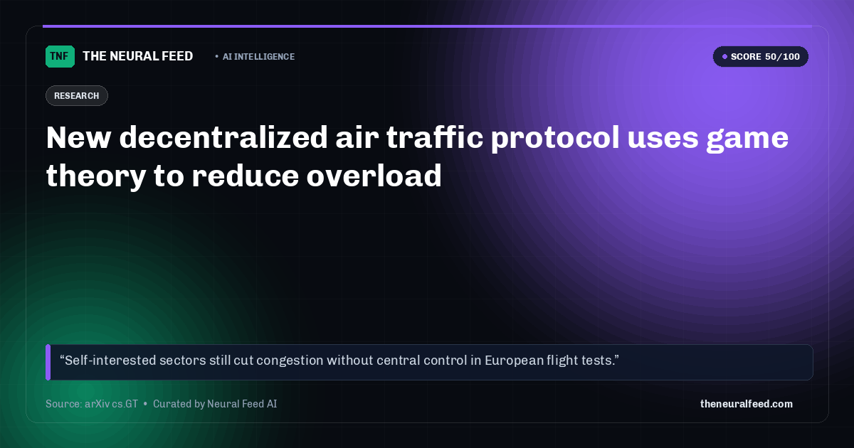 New decentralized air traffic protocol uses game theory to reduce overload