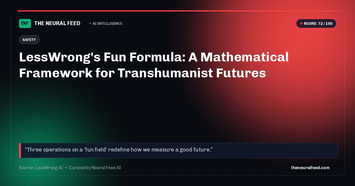 LessWrong's Fun Formula: A Mathematical Framework for Transhumanist Futures