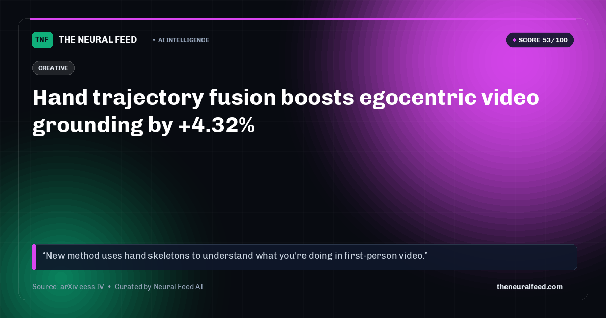 Hand trajectory fusion boosts egocentric video grounding by +4.32%