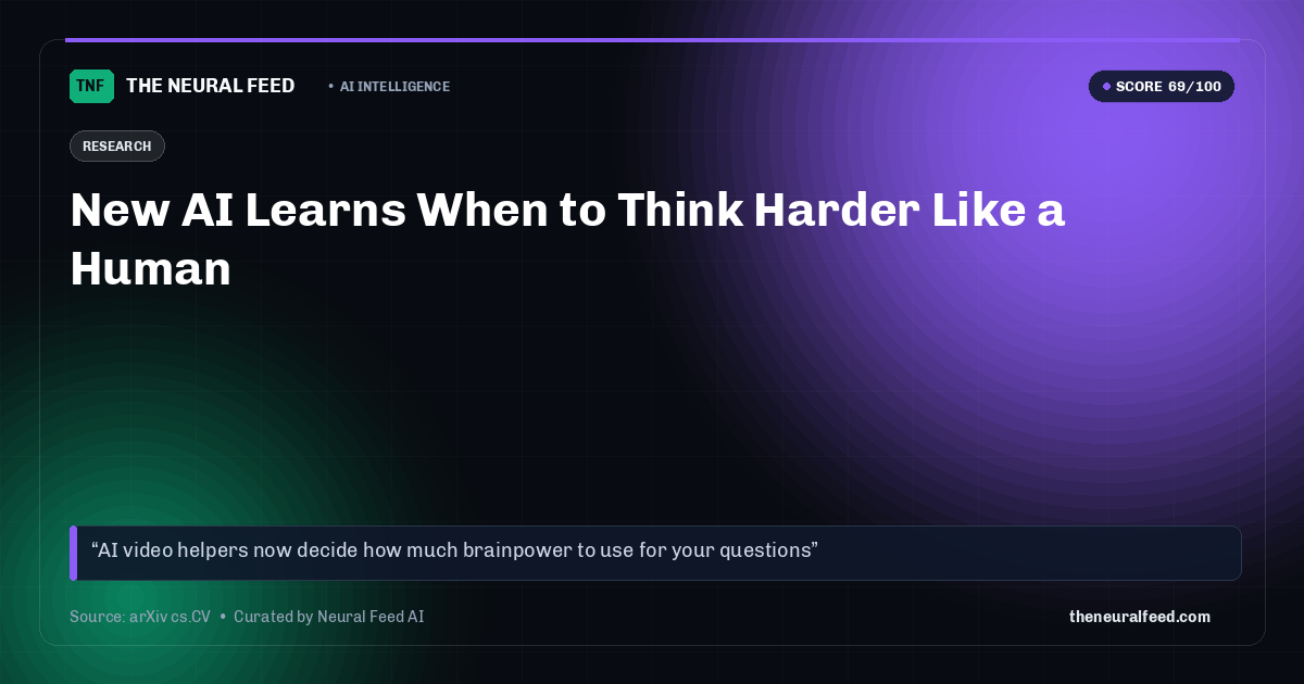 New AI Learns When to Think Harder Like a Human