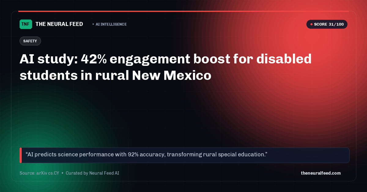 AI study: 42% engagement boost for disabled students in rural New Mexico