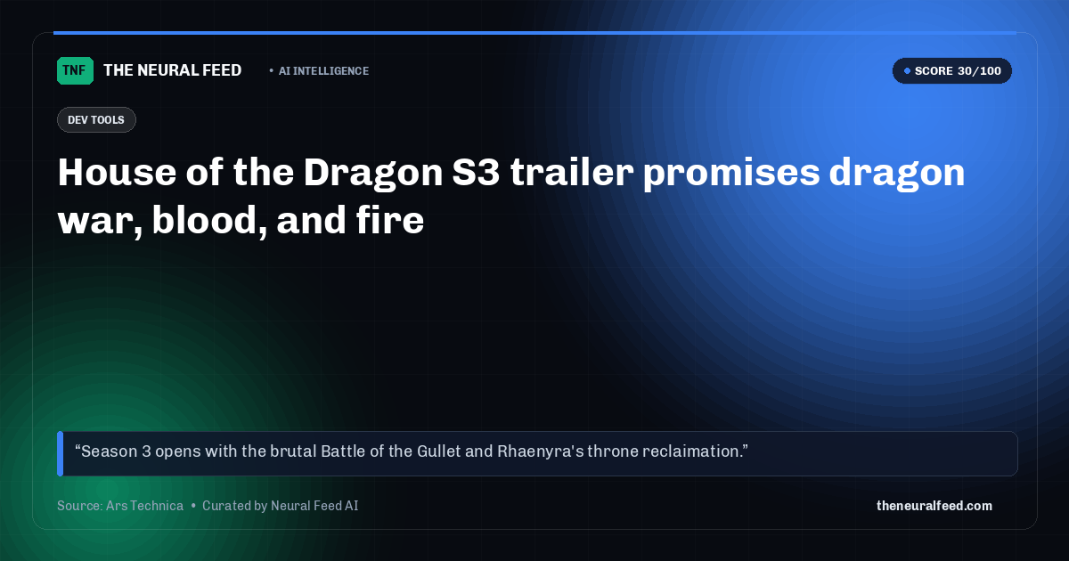 House of the Dragon S3 trailer promises dragon war, blood, and fire