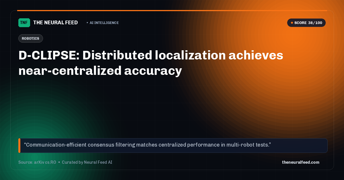 D-CLIPSE: Distributed localization achieves near-centralized accuracy