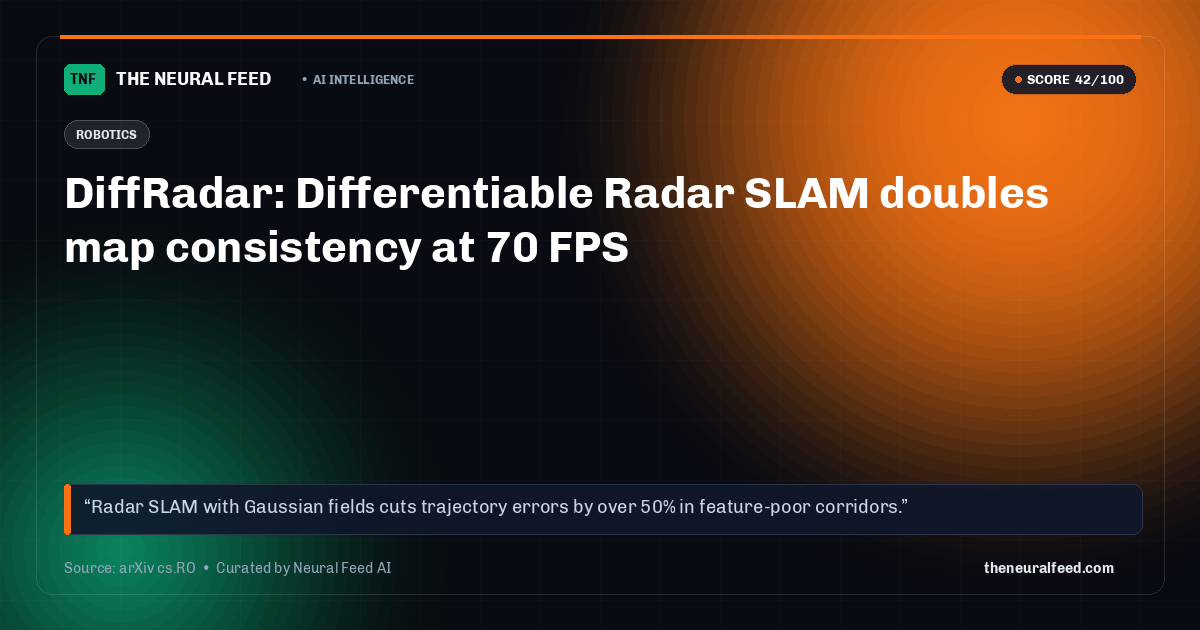 DiffRadar: Differentiable Radar SLAM doubles map consistency at 70 FPS