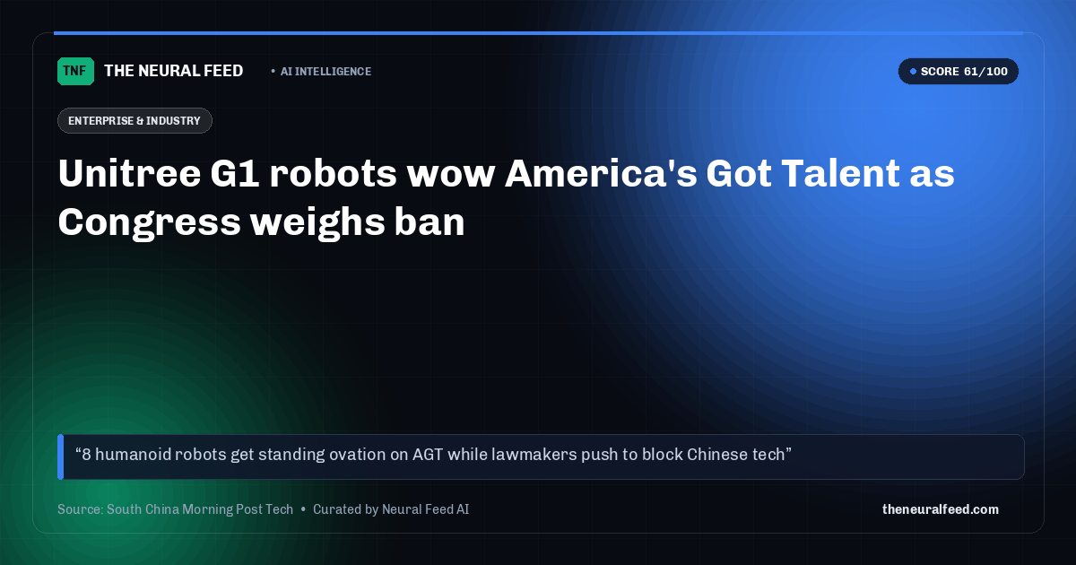 Unitree G1 robots wow America's Got Talent as Congress weighs ban