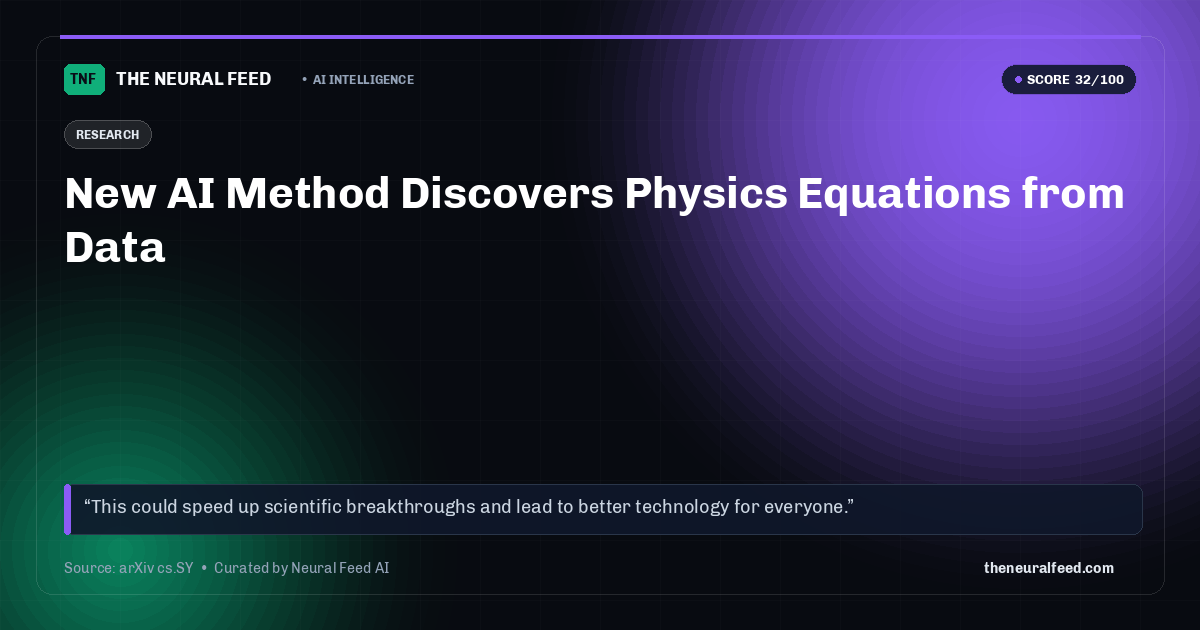 New AI Method Discovers Physics Equations from Data