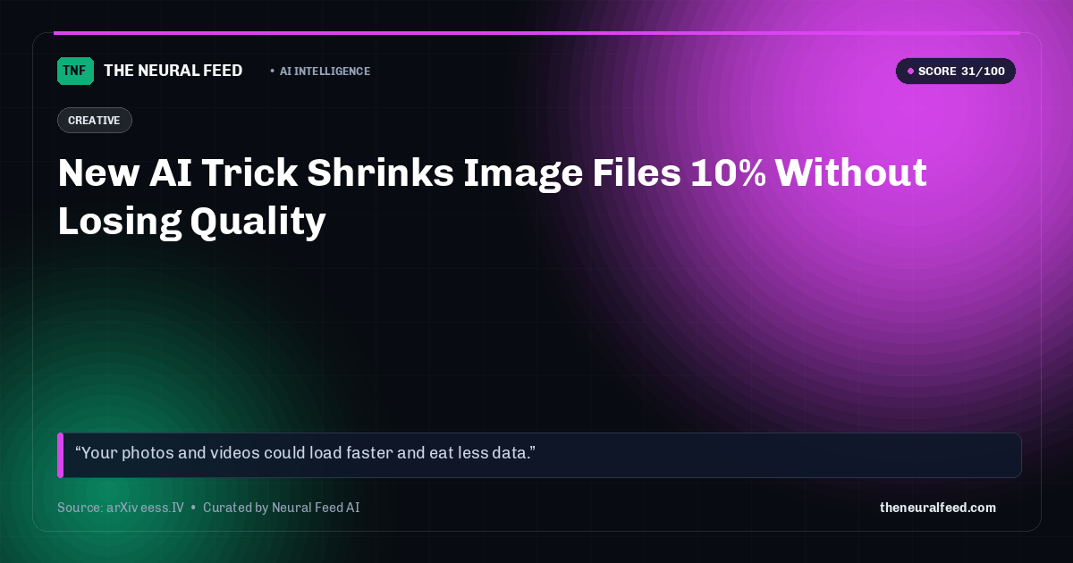 New AI Trick Shrinks Image Files 10% Without Losing Quality