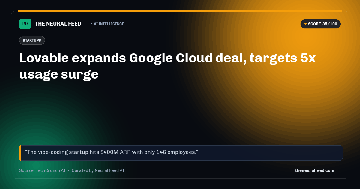 Lovable expands Google Cloud deal, targets 5x usage surge