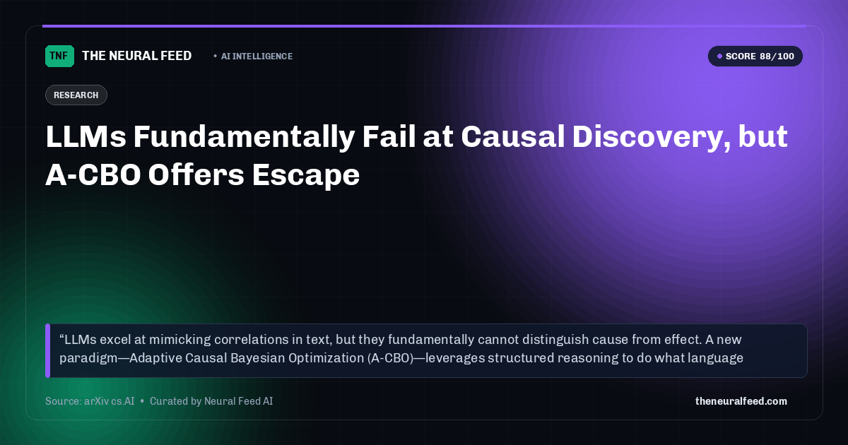 LLMs Fundamentally Fail at Causal Discovery, but A-CBO Offers Escape