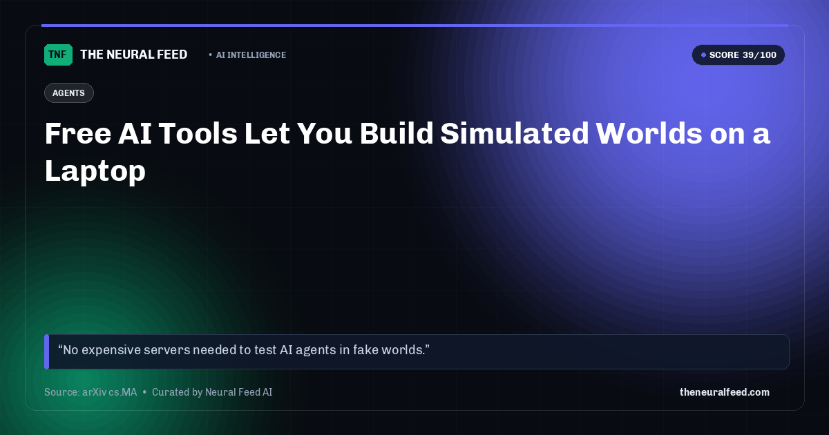 Free AI Tools Let You Build Simulated Worlds on a Laptop