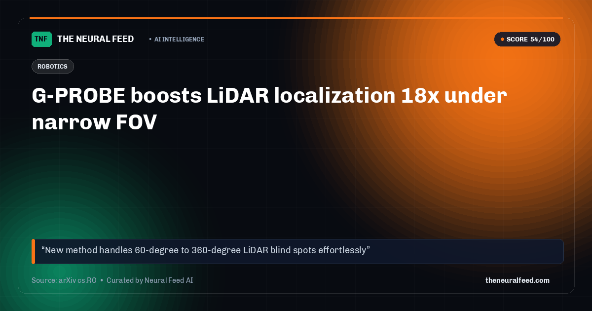 G-PROBE boosts LiDAR localization 18x under narrow FOV