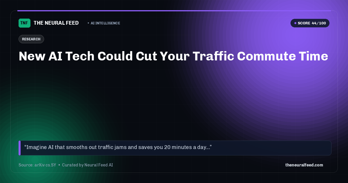 New AI Tech Could Cut Your Traffic Commute Time