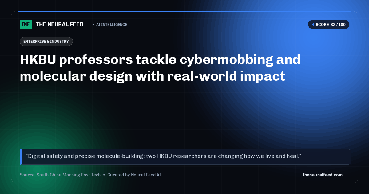 HKBU professors tackle cybermobbing and molecular design with real-world impact