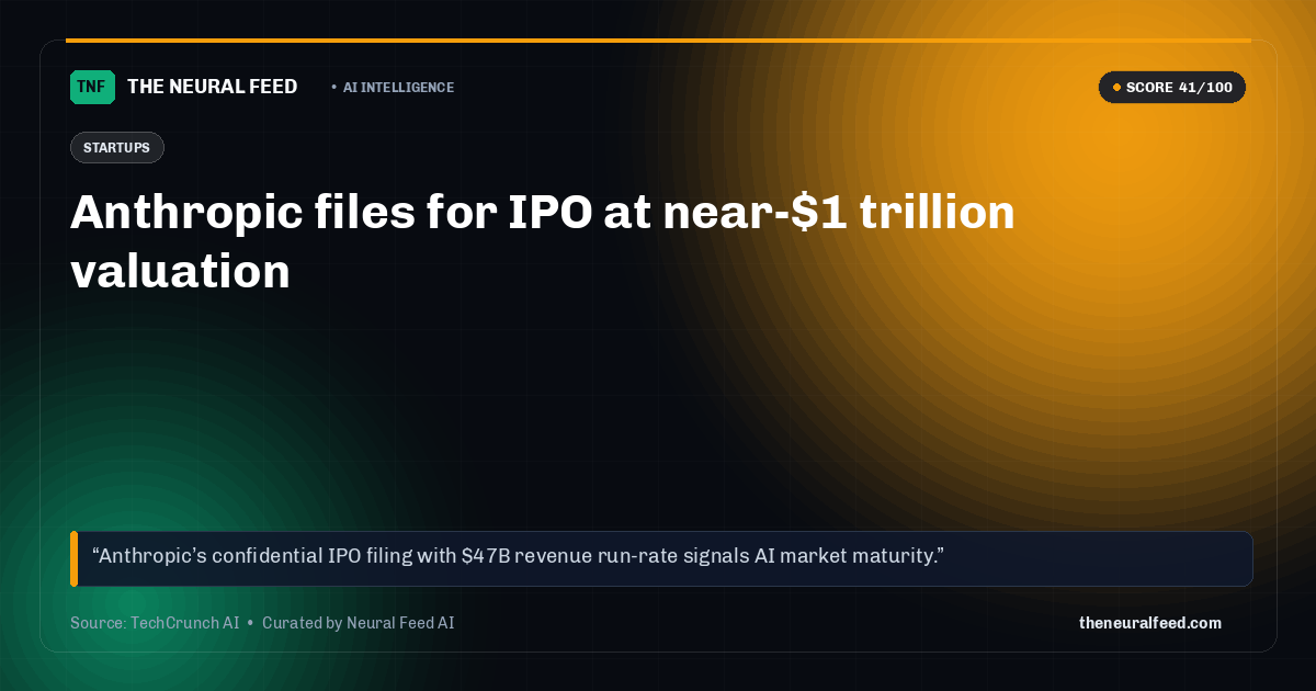 Anthropic files for IPO at near-$1 trillion valuation