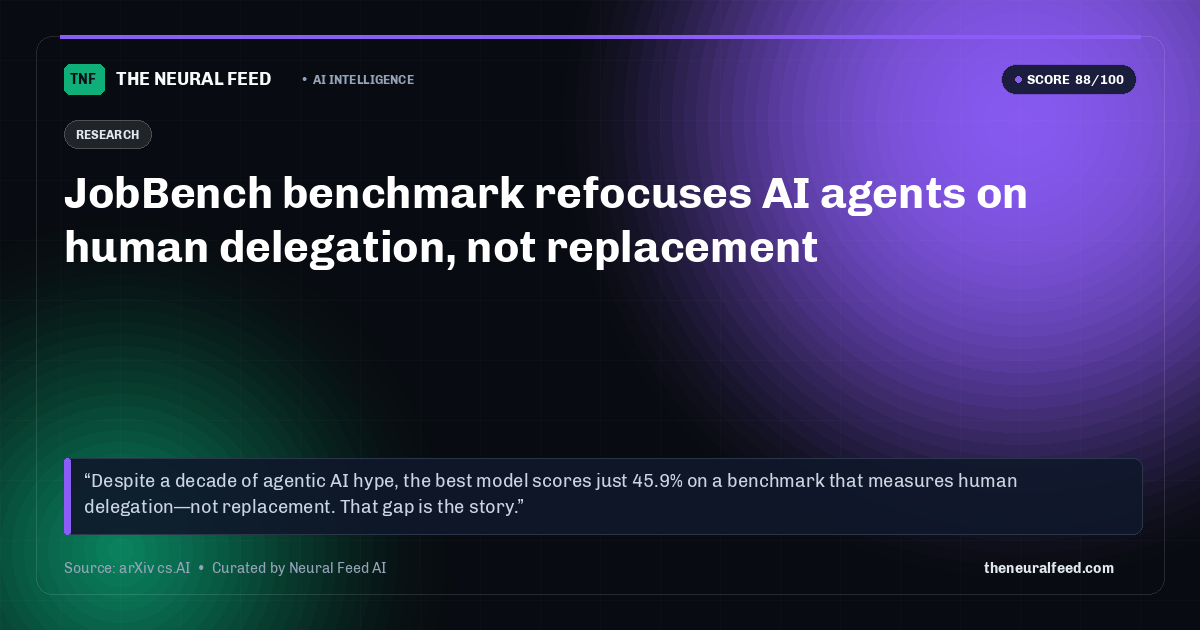 JobBench benchmark refocuses AI agents on human delegation, not replacement