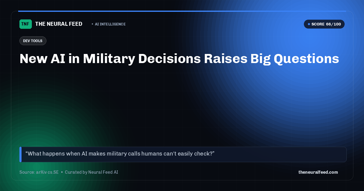 New AI in Military Decisions Raises Big Questions