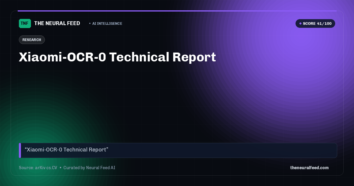 Xiaomi-OCR-0 Technical Report