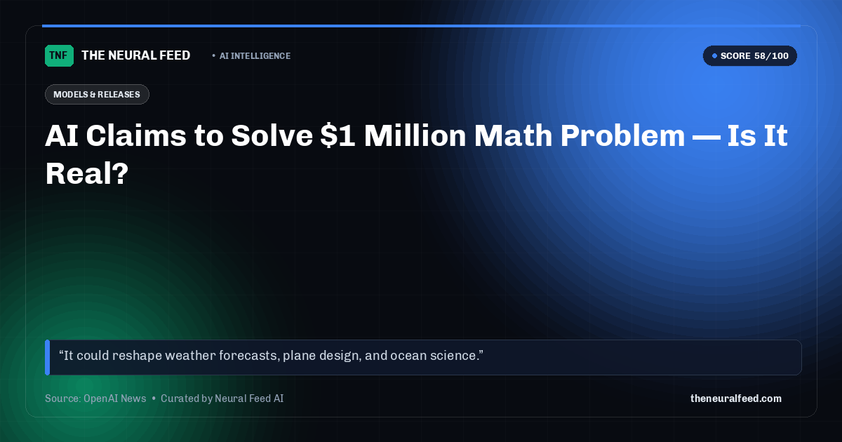 AI Claims to Solve $1 Million Math Problem — Is It Real?