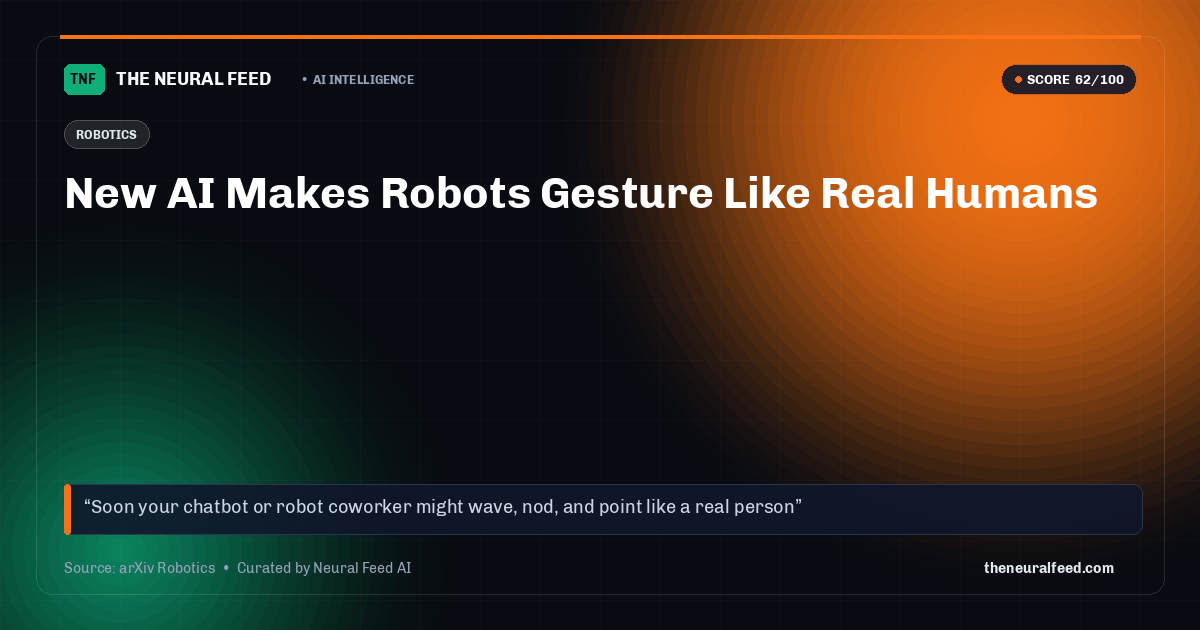 New AI Makes Robots Gesture Like Real Humans