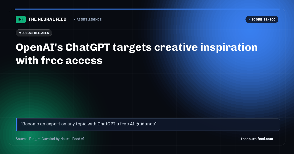OpenAI's ChatGPT targets creative inspiration with free access