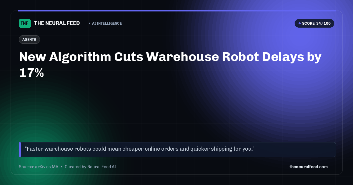 New Algorithm Cuts Warehouse Robot Delays by 17%