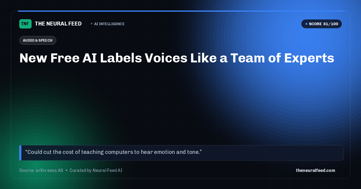 New Free AI Labels Voices Like a Team of Experts
