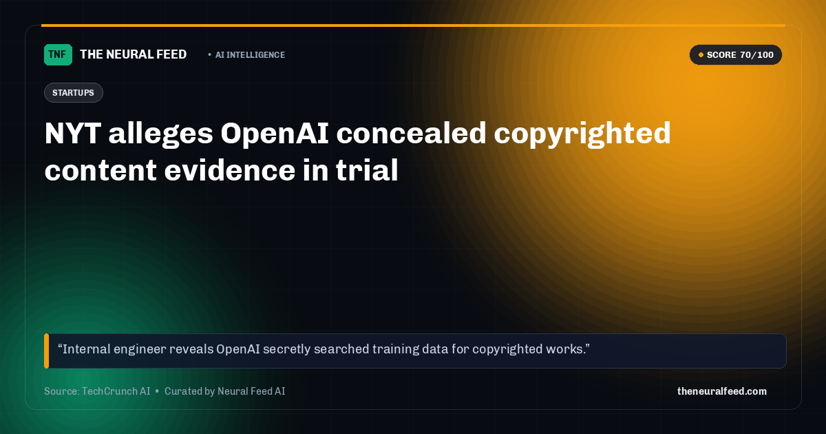 NYT alleges OpenAI concealed copyrighted content evidence in trial