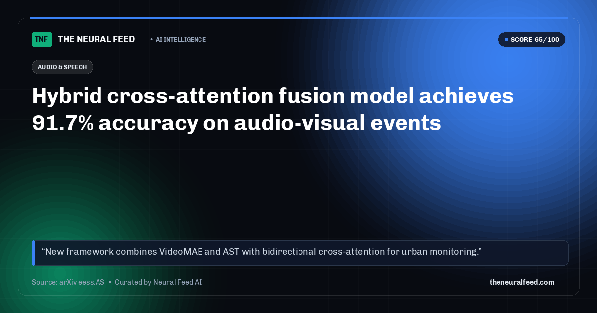 Hybrid cross-attention fusion model achieves 91.7% accuracy on audio-visual events