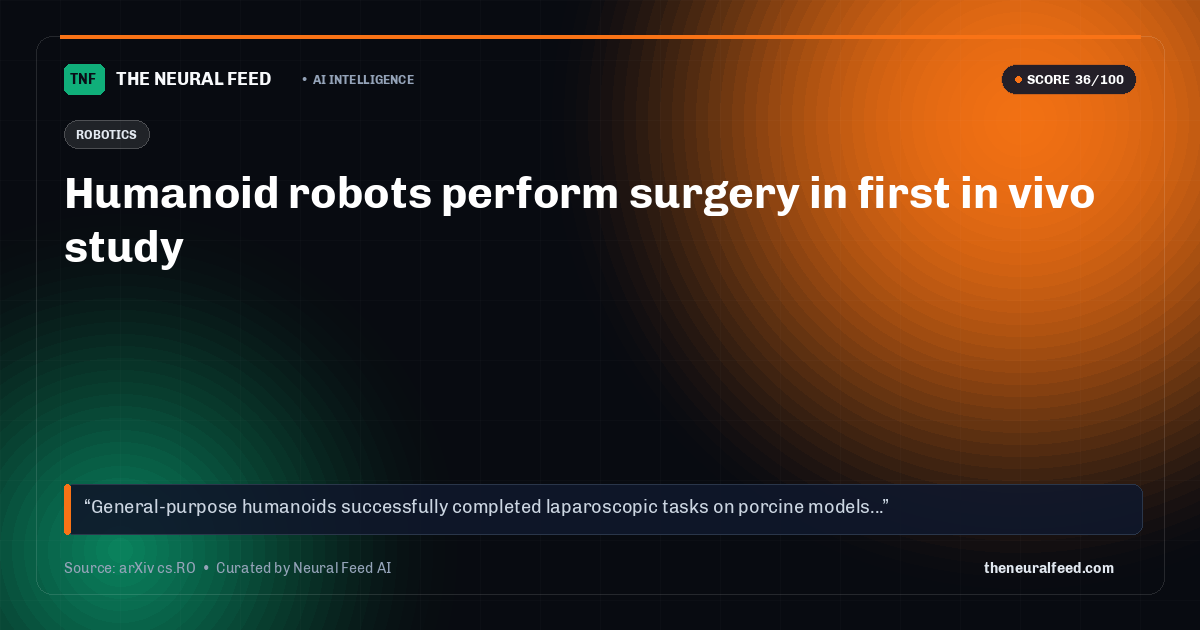 Humanoid robots perform surgery in first in vivo study