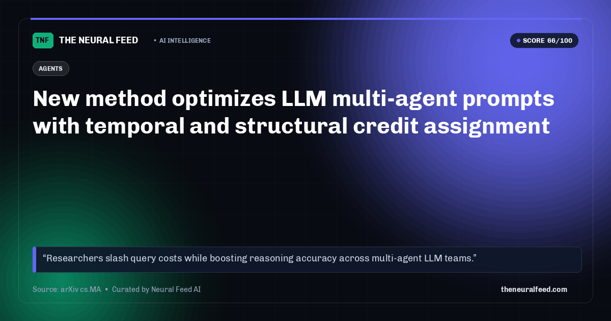 New method optimizes LLM multi-agent prompts with temporal and structural credit assignment