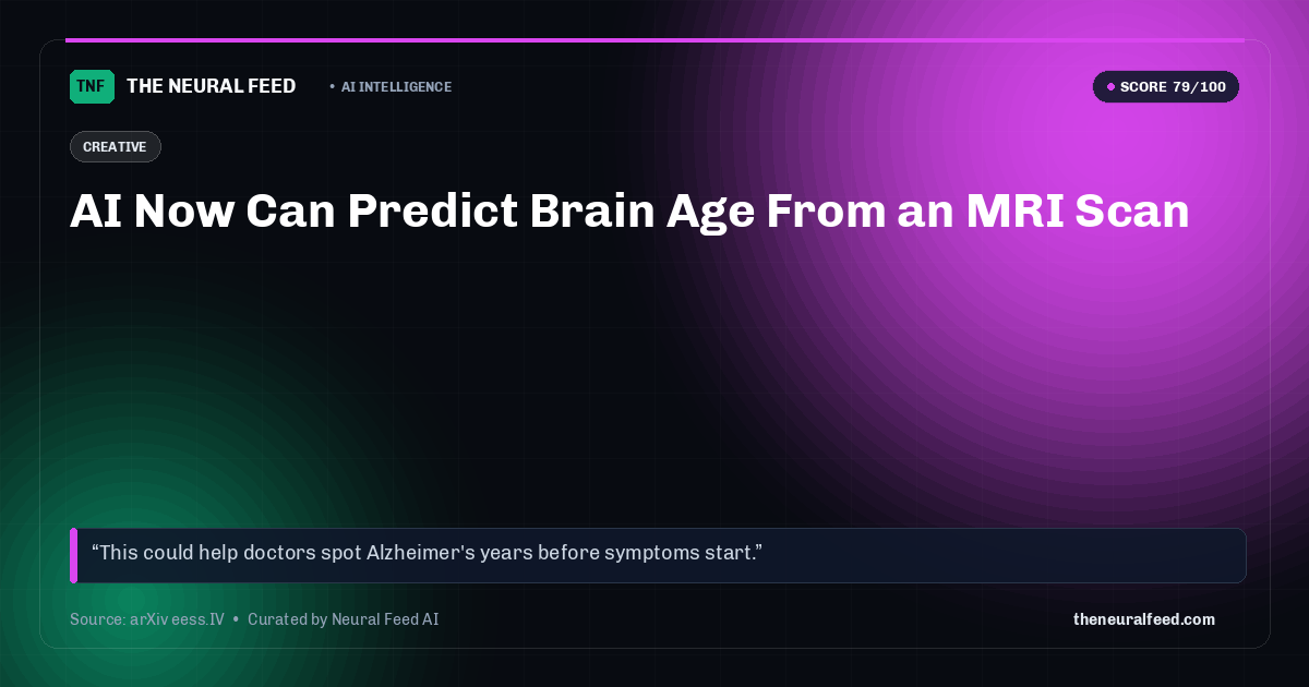 AI Now Can Predict Brain Age From an MRI Scan